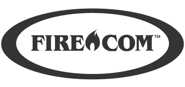 Dark gray FireCom logo