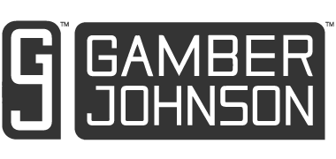 Dark gray Gamber Johnson logo