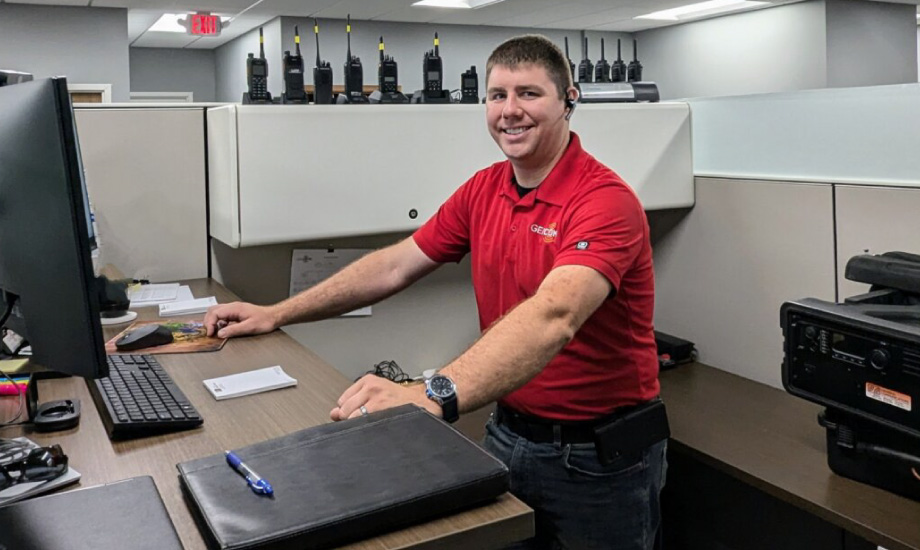 Justin Anderson at his cubical