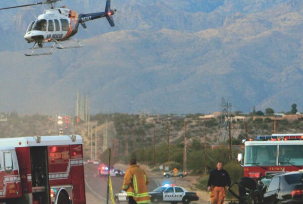 Rescue personal responding to crash site using the p25 radios