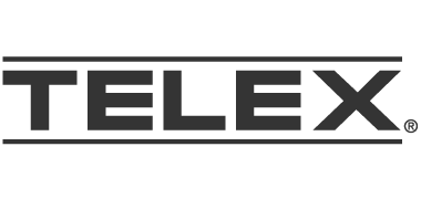 Dark gray Telex logo