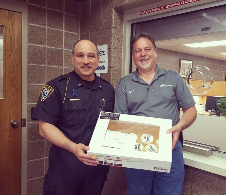 GenComm surprising officer with cookies