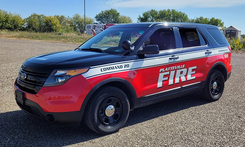 A Platteville Fire Emergency Vehicle