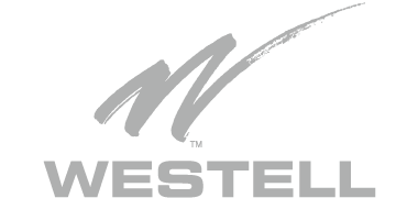 Light gray Westell logo